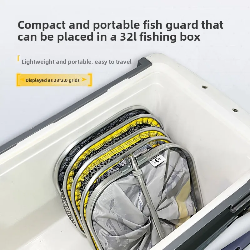 Thickened square fish protection net, suitable for wild fishing square mouth fishing net bag, can hold fish, easy to carry