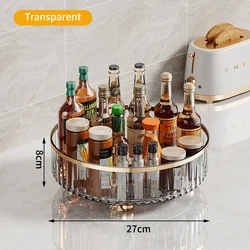 Dual-Layer Rotating Perfume & Skincare Organizer Tray - Luxurious Cosmetic Storage Solution (Transparent)