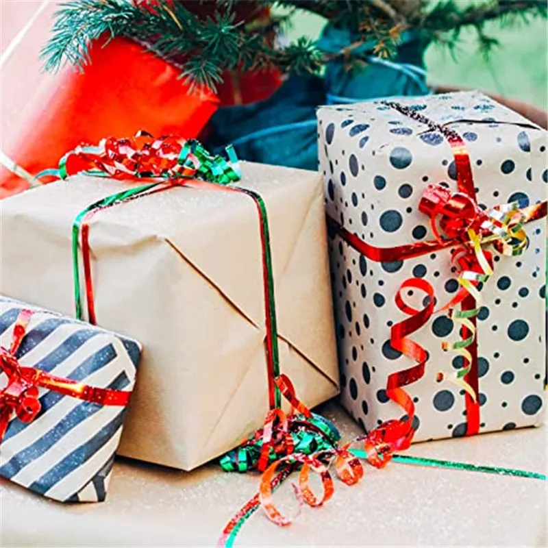 10Meter/Rolls Laser Chain Satin Ribbons Crafts DIY Party Supplies 5mm Balloon Ribbon Party Birthday Wedding Accessorie 10 Rolls