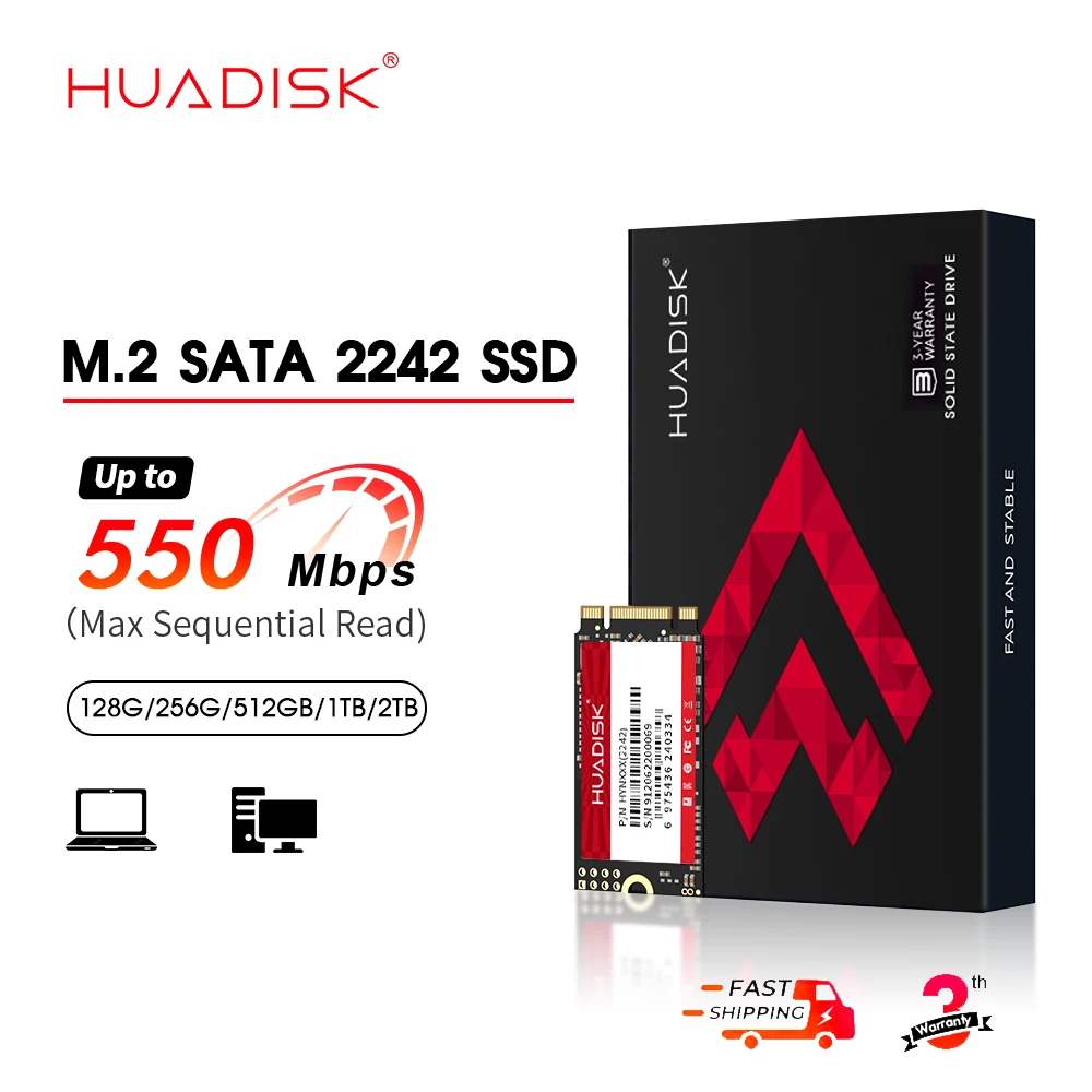 HUADISK M.2 2242 SATA SSD 128GB-2TB for Laptop Desktop