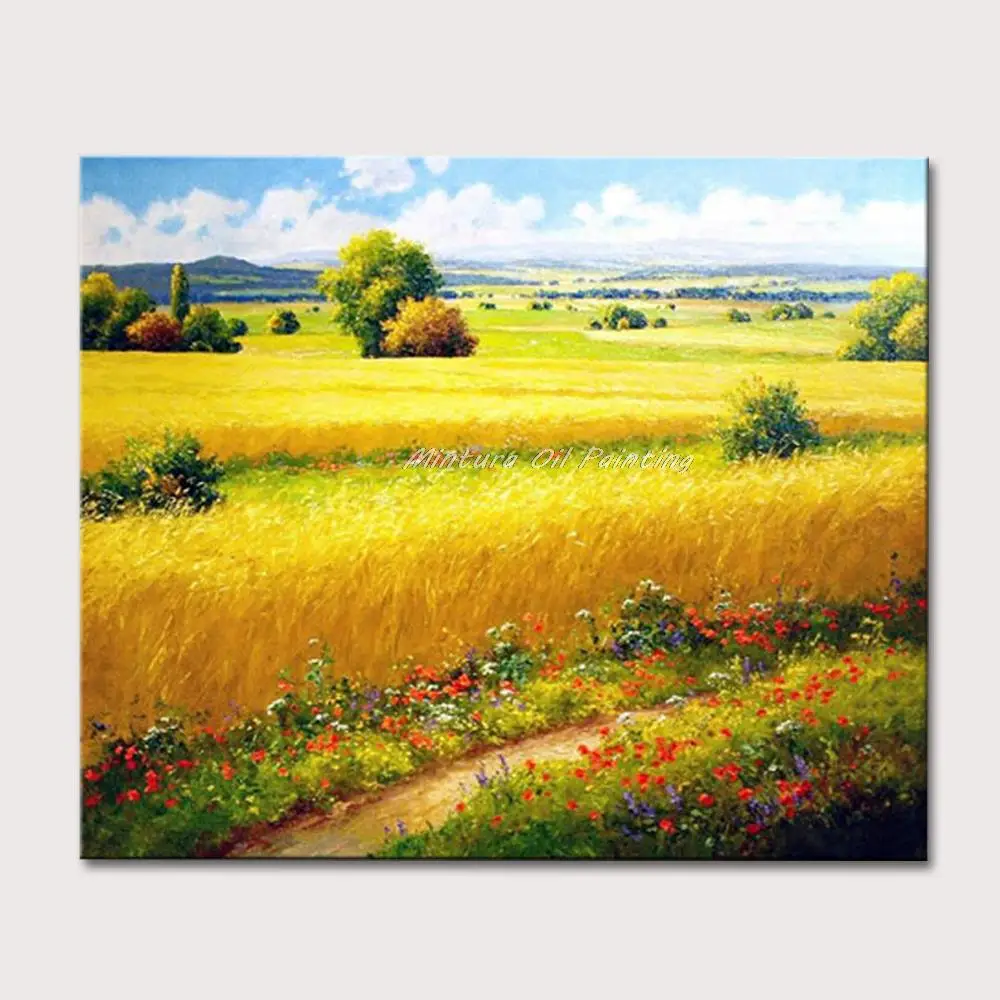 

Mintura Art Hand-Painted Landscape Oil Paintings On Canvas,Wall Painting Art Picture Poster For Living Room Home Decoration Gife