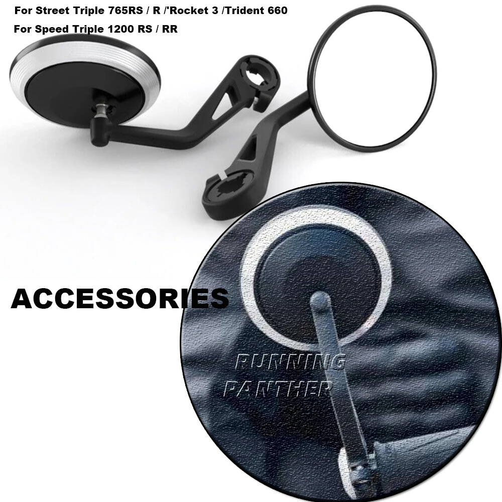 Per Rocket 3 Street Triple S 765 Rs R 765Rs 765R Moto Cnc Manubrio Bar Specchietti Retrovisori Laterali Bar End Mirror Kit