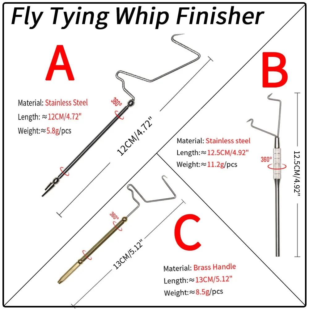 Fishing Fly Tying Whip Finisher Bobbin Holder Bobbin Threader Bodkin Needle Nymph Midge Streamer Fly Tying Tools 1PCS fishing tools,fishing tool,fishing accessories,fishing tackle,fly tying bobbin holder