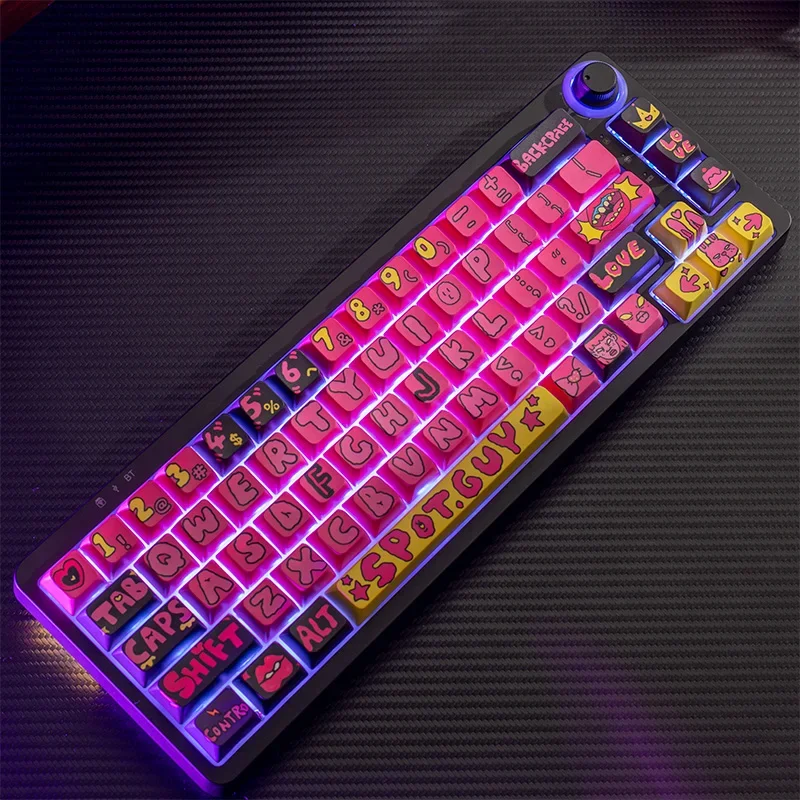Echome-letras Grandes Keycaps Dye Subbed Keycaps Design Original Teclado Mecânico Graffiti Perfil Mda 130 Chaves Pbt - Imagem 4