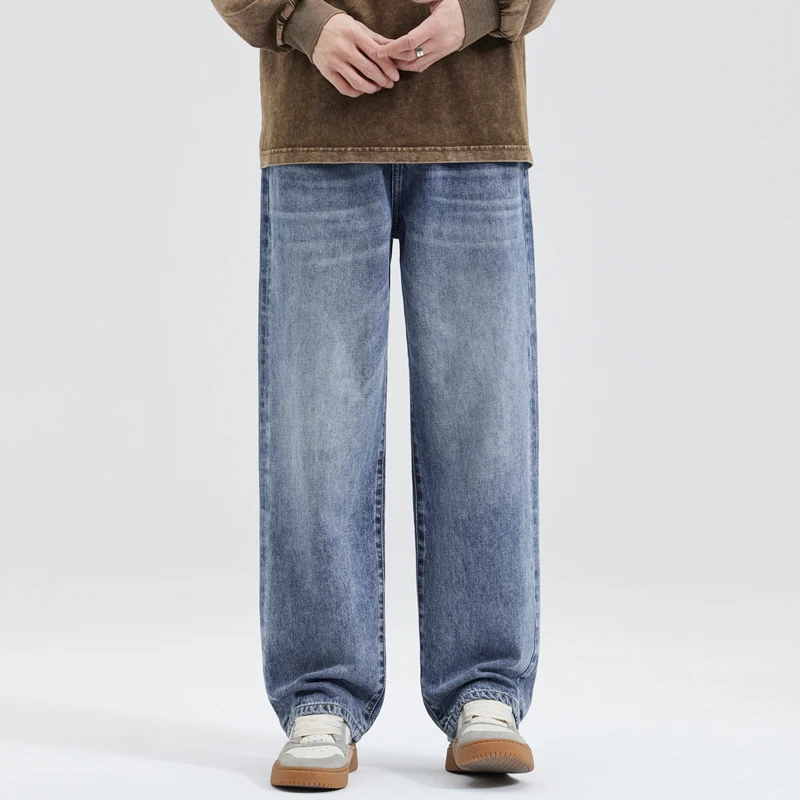 Y2k جينز فضفاض عتيق للرجال موضة مستقيمة ملابس الشا...