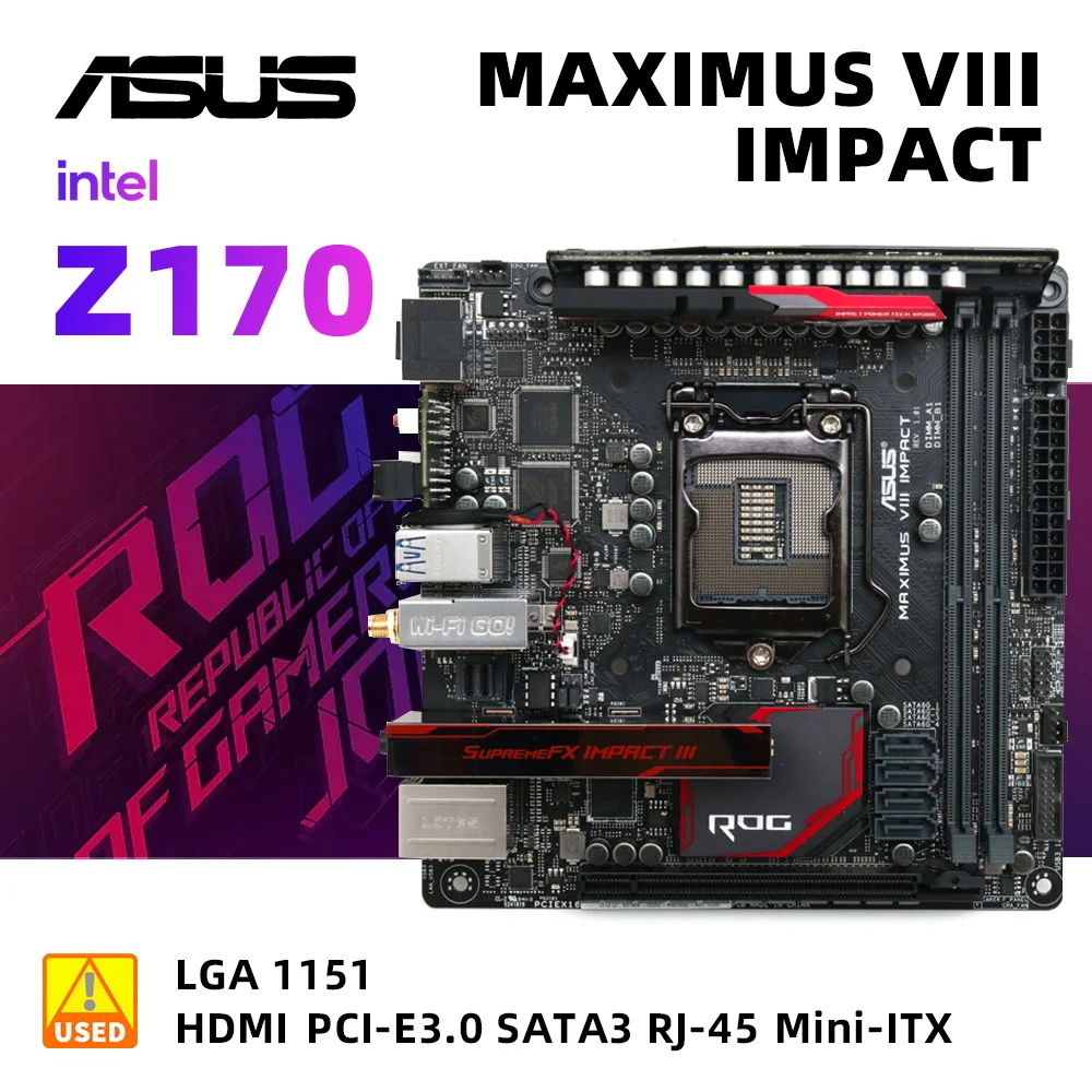 Asus Rog Maximus Viii Impact + I5 6500 Kit Scheda Madre Intel Z170 Lga 1151 2 X Ddr4 32Gb Pci-E 3.0 1 X U.2 Mini-Itx Per Cpu 6 Gencore