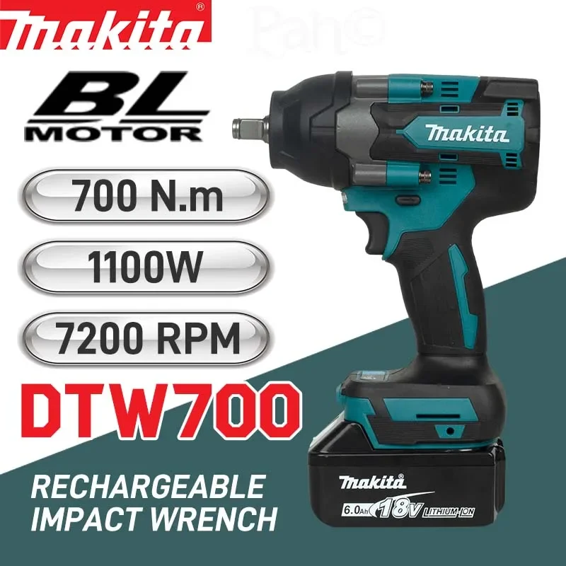 Makita Electric Wrench DTW700 Brushless Multi functional Rechargeable 18V Lithium Battery Auto Repair High Torque Impact Wrench 4