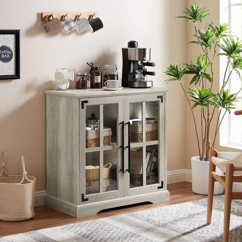 Small accent cabinet with glass doors best sale