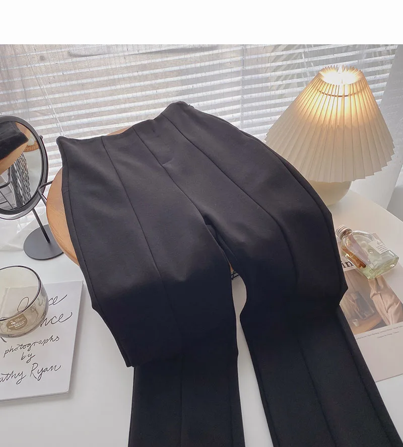 old navy capris Yitimoky Flare Pants Women Front Split High Waisted Ladies Trousers 2022 Spring Autumn Fashion Black Suit Trousers Side Zipper capri sweatpants