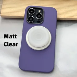 Round Magnetic Phone Grip and Stand Holder with Pop Grip Functionality (Matt Clear)