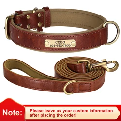 Customized PU Leather Dog Collar with Free Engraved Nameplate - S (361k Brown Set)