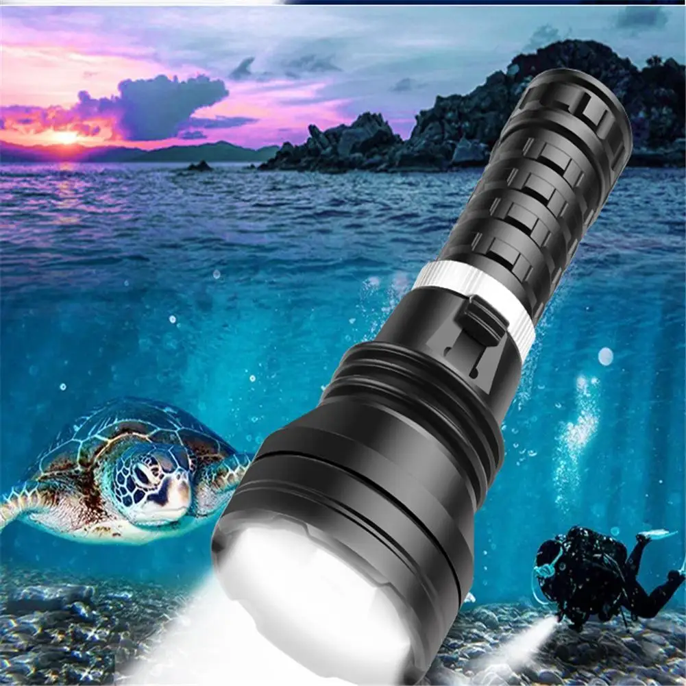 

Dive Light LED Flashlights Torch High Lumens IPX8 Waterproof Strong Light Diving Flashlight for Underwater Sports Emergencies