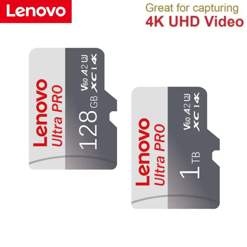 Фото Высокоскоростная SD-карта Lenovo 2 ТБ Micro TF SD U3, 1 ТБ, SD-карта A2, TF-карта 512 ГБ, карта памяти 128 ГБ для камеры, UAV, бесплатная доставка, SD-адаптер №1