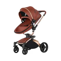 Poussette bébé 3 en 1, landau bidirectionnel de paysage haut, en cuir PU, pliable, absorbant les chocs, coquille d'œuf, 2 en 1 5