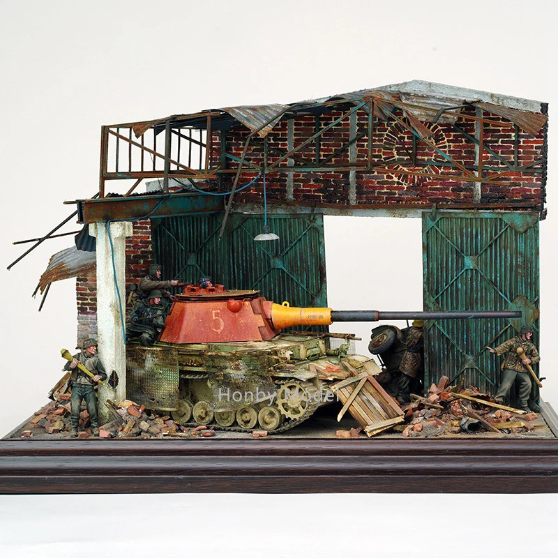 

Unpainted 1/35 Building Model Kits Ruins House Handmade Miniature Wooden Diorama Scene for Micro Landscape Architecture Model