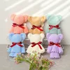 Coral Velvet Bear Shape Towel Set with Gift Bag, Face Towel, Baby Shower, Home Party, Wedding, Birthday Gifts for Mother and Fri 1
