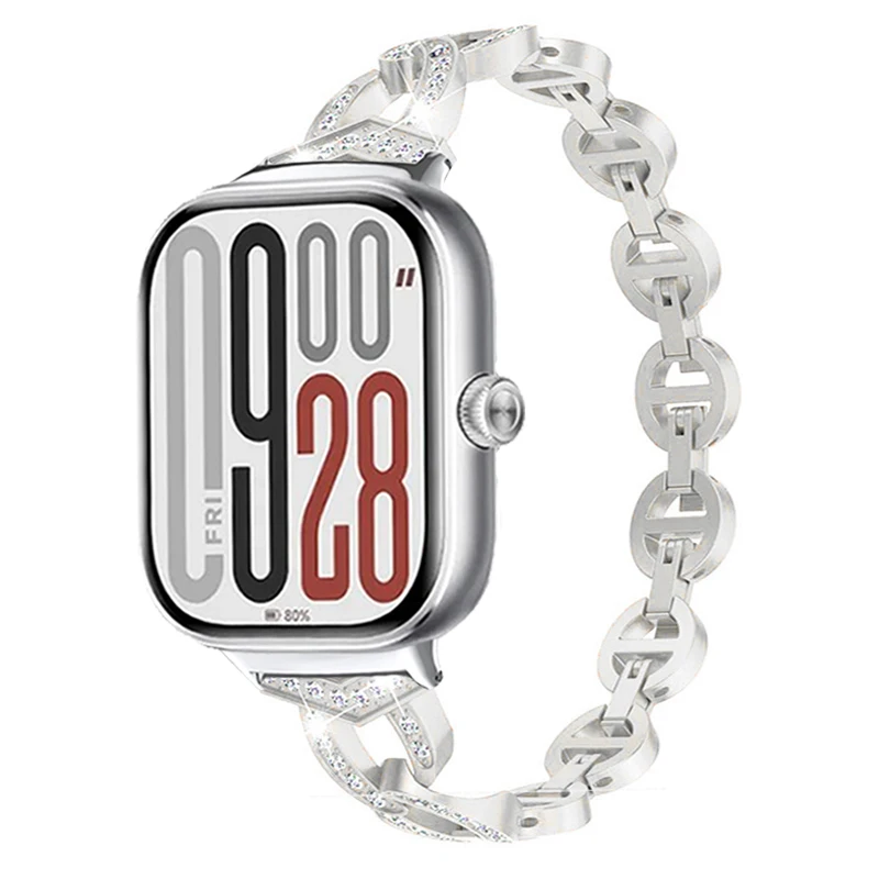 Diamond Stainless Steel Watchband - Premium Metal Bracelet