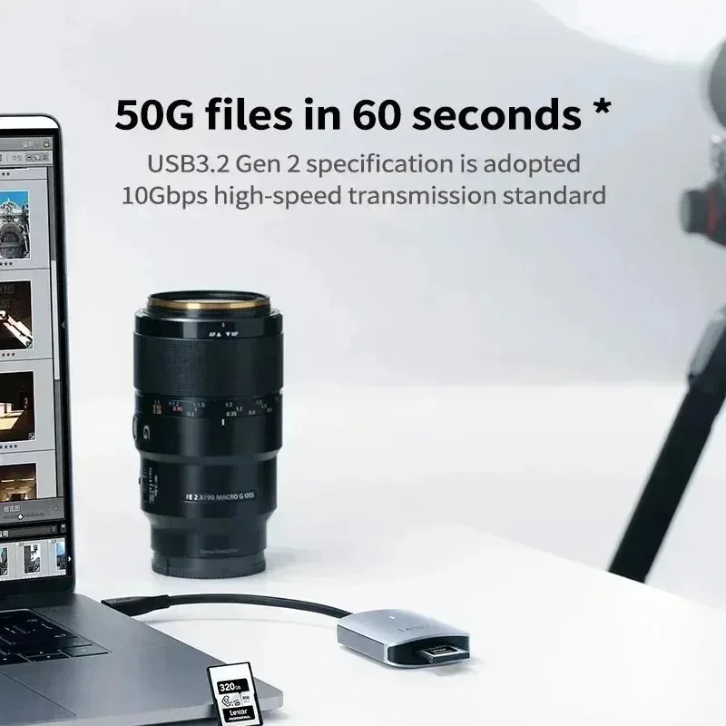렉사 USB 3.2 Gen2 10Gbps 8K 읽기 속도 900MB/s 고속 카드 CFexpress 타입 A 카드 리더 CFE 카드 리더 USB-C/A 카드 리더