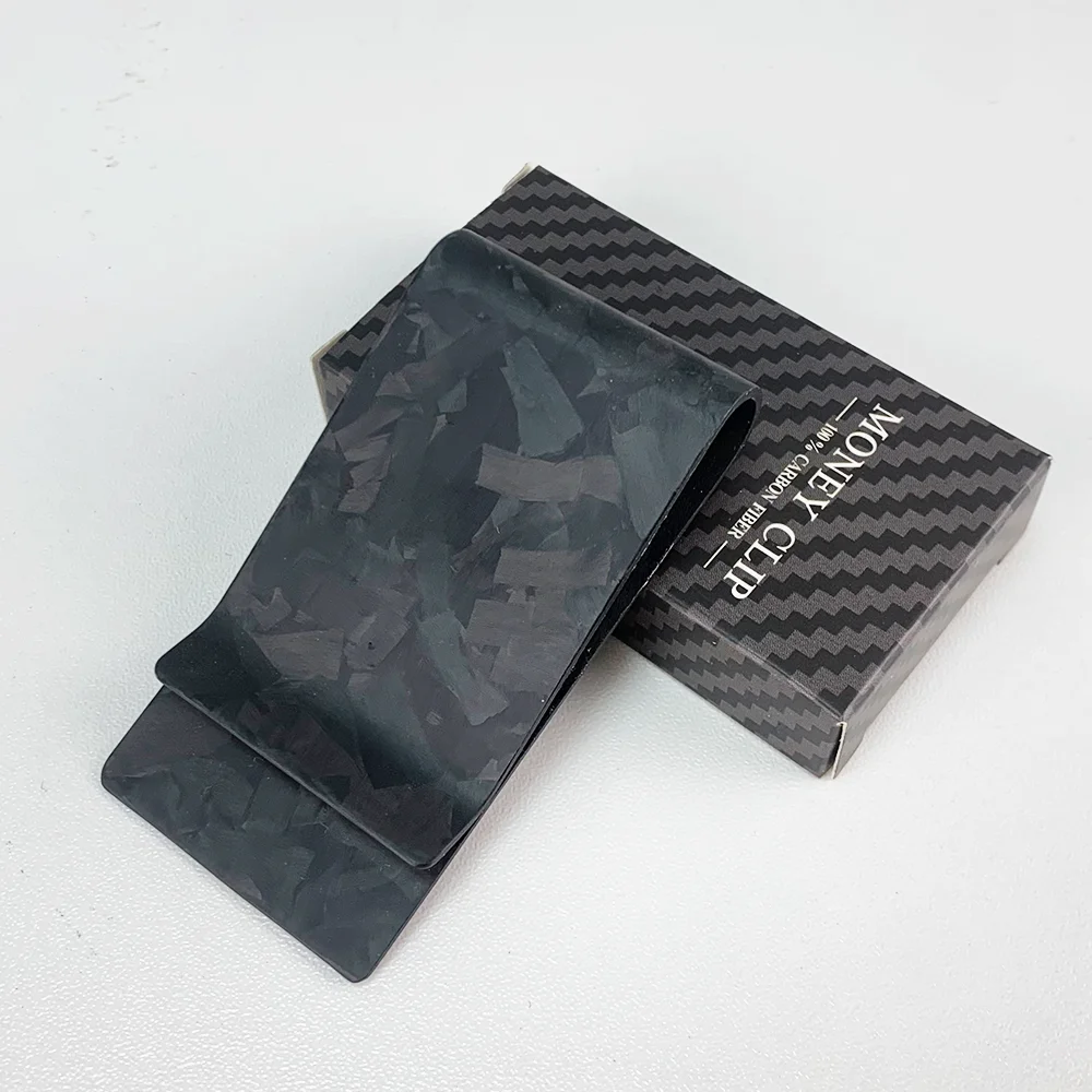 Black Carbon Fiber Wallet Money Clip Credit Card Business Card Clip Holder for Men Women