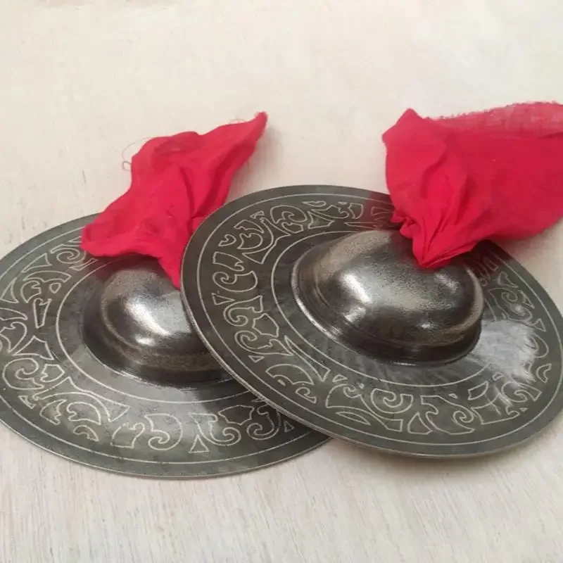 Chinese Traditional Handmade Carved Bronze Cymbals Folk Instrument Stage Performance Percussion