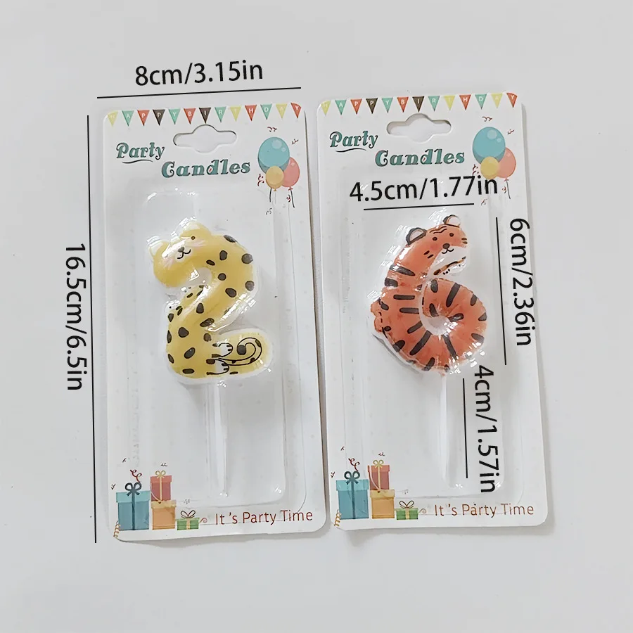 Children Cute Party Candle Cartoon Animal Happy Birthday Cake Candle Baby Happy First Birthday Baking Decoration