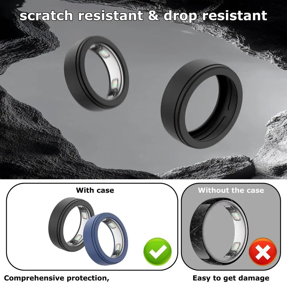 Cover Protettiva in Silicone Morbido per Oura Ring 5, Anello Intelligente Anti-Caduta, Anti-Polvere, Anti-Graffio, Effetto Pelle - immagine 5