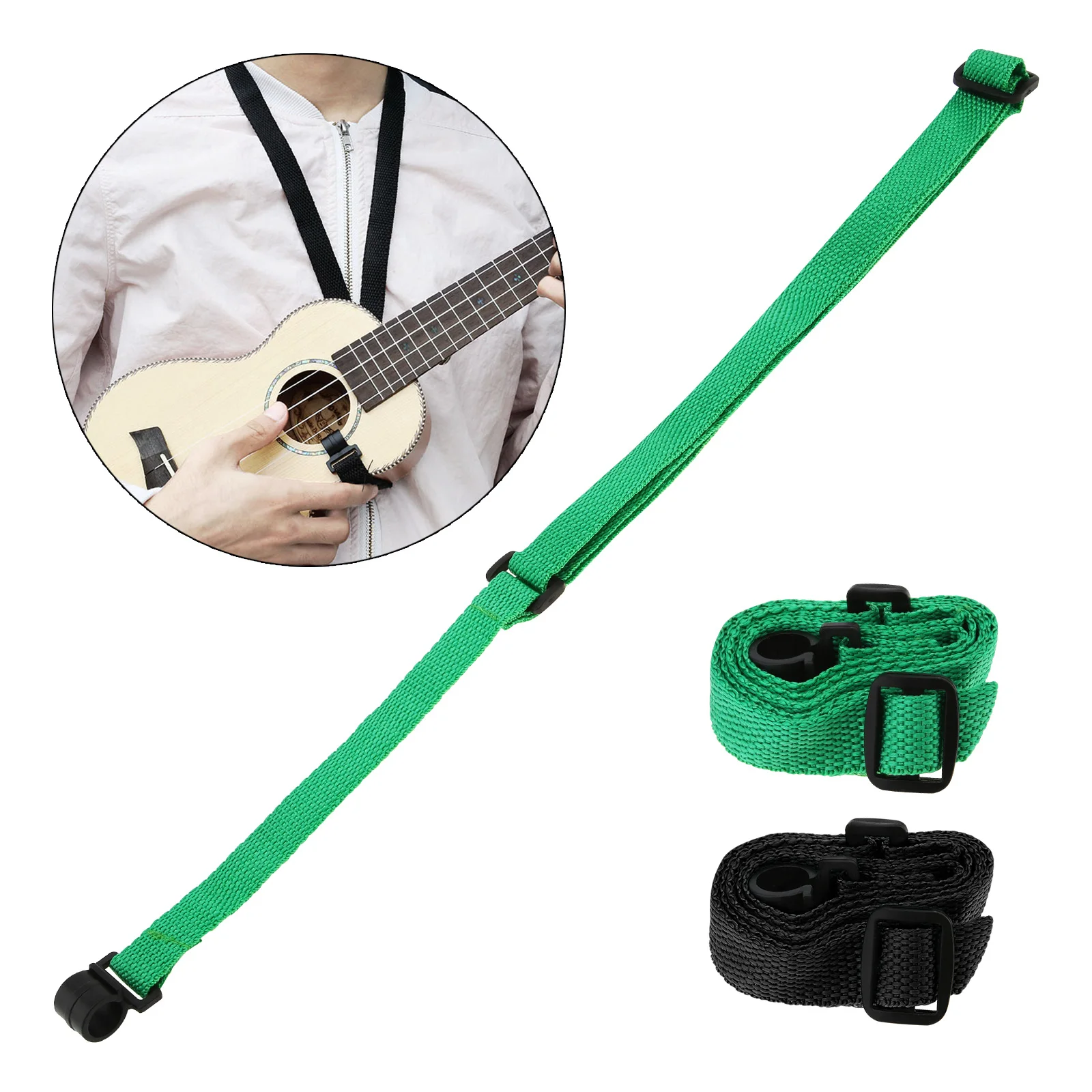 Ukulele Strap Adjustable 19.7-27.6in Nylon Mini Guitar Belt Width 1.1in Universal Sling With Hook Instrument Accessories