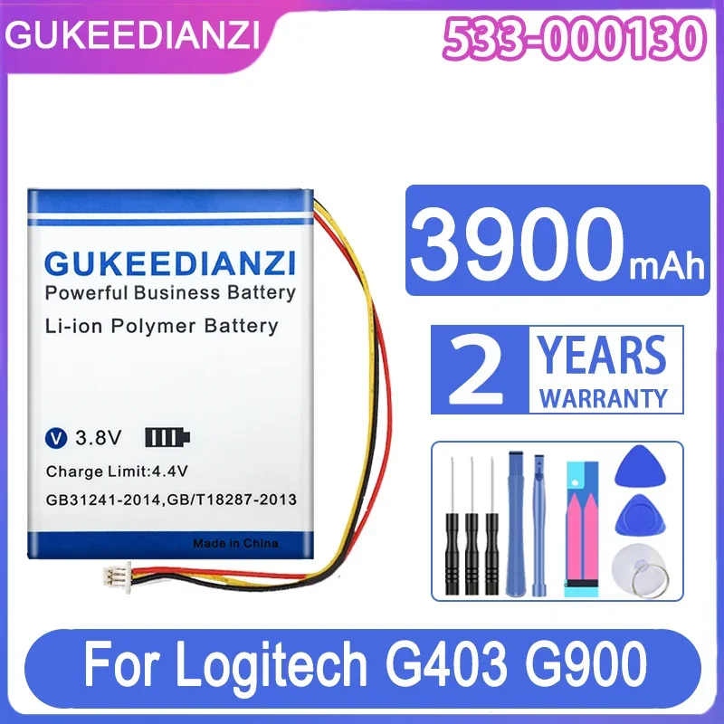 Gukeedianzi Batteria Di Ricambio 533-000130 533000130 3900Mah Per Logitech G403 G900 G703 X100 Batterie Per Mouse Wireless
