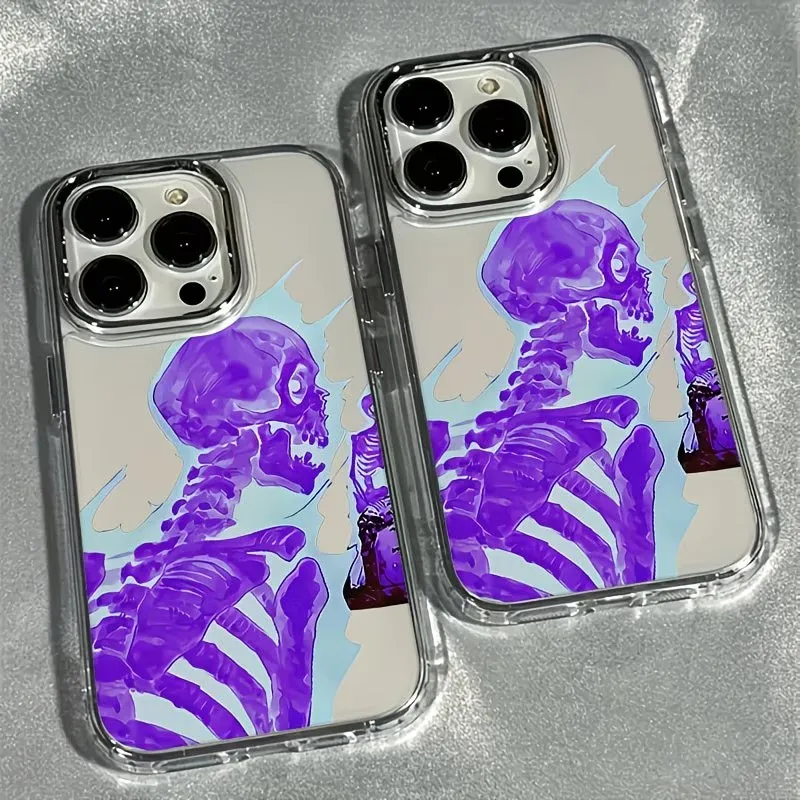 Shockproof Purple Skull Clear Soft Phone Case Cover