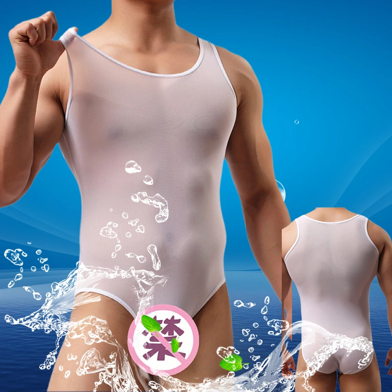 Men Jumpsuit Mesh Triangle Spandex Micro Permeable Cool Breathable Couple men bodysuits men jumpsuits