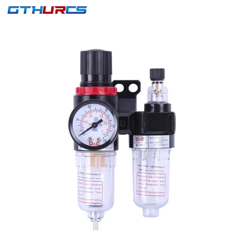 

AFC2000 1/4 Air Source Processor Compressor Air Filter Oil Water Seperator Regulator Pressure Reducer Vavle Trap Filter AFC-2000
