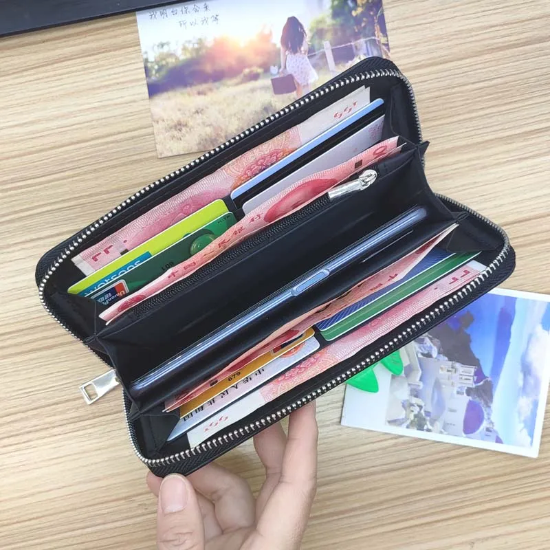 New Women's Wallet Moon Goddess Printing Long Zipper Purse Fashion