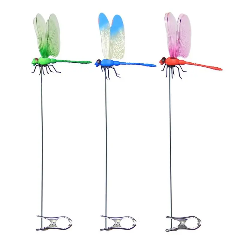 

Clip On Dragonfly Realistic Simulated Dragonfly Clip Dragonfly on pole Color Pole Dragonfly Clip 3D Dragonfly Garden Stakes