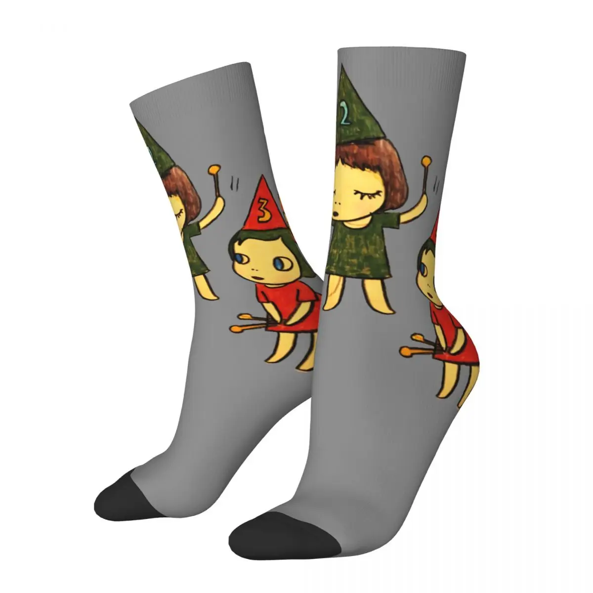 

Funny Crazy compression Sock for Men Three Little Girl Classic Hip Hop Harajuku Yoshitomo Nara Art Quality Printed Crew Sock