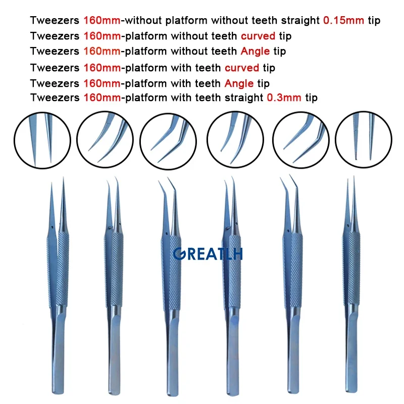 Ophthalmic Micro Surgery Forceps Eye Forceps with Platform Titanium Alloy Autoclavable Instrument ophthalmic microsurgical scissors,ophthalmic surgical instruments