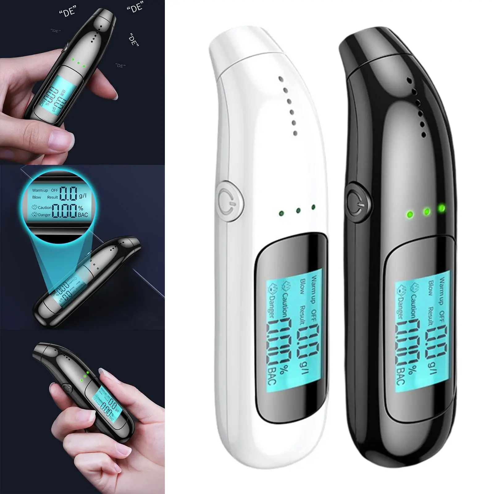 Mini Digital Breath Alcohol Tester with LCD Display Accurate Read High Accuracy Analyzer for Drivers Personal Use