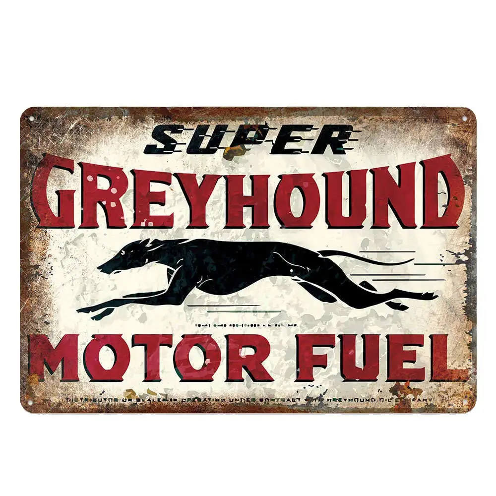 

Retro Design Super Motor Fuel Tin Metal Signs Wall Art | Thick Tinplate Print Poster Wall Decoration for Garage