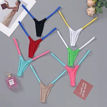 2026 Donne T Indietro Sexy Fantasia Biancheria Intima Delle Donne Classico T Pantaloni Cinghie Sottili Vita Bassa Multi-colore Cuciture Elastiche Lingerie Erotica