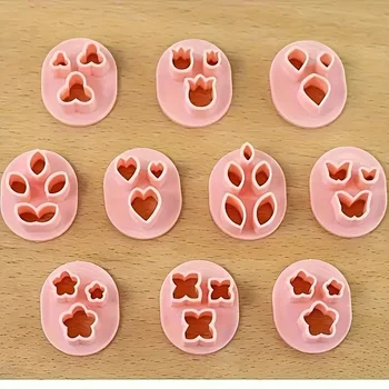 10pcs Polymer Clay Cutters Mini Clay Cutters for Polymer Clay Earrings Making,Shapes Floral&Leaf & Butterfly Micro Clay Cutters 1