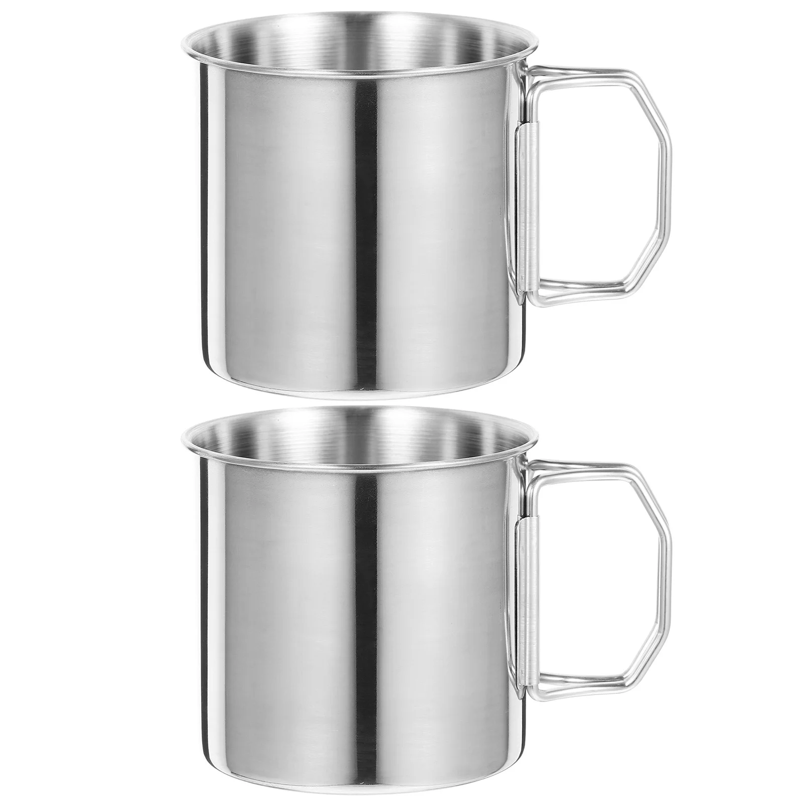 

2 Pcs Foldable Outdoor Water Boiling Cup Travel Tea Mug Stainless Steel Camping 304 Portable