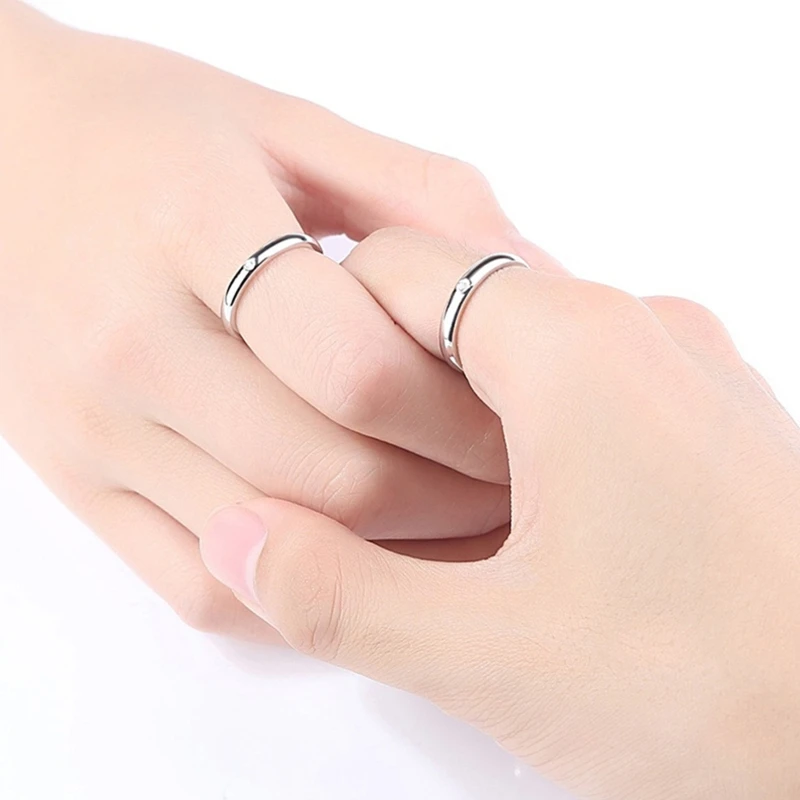 2Pieces Women Simple Joint Wedding Band Rings For Women Girls Personalised Engagement Ring Valentine's Day Gift US 8.5/7 5