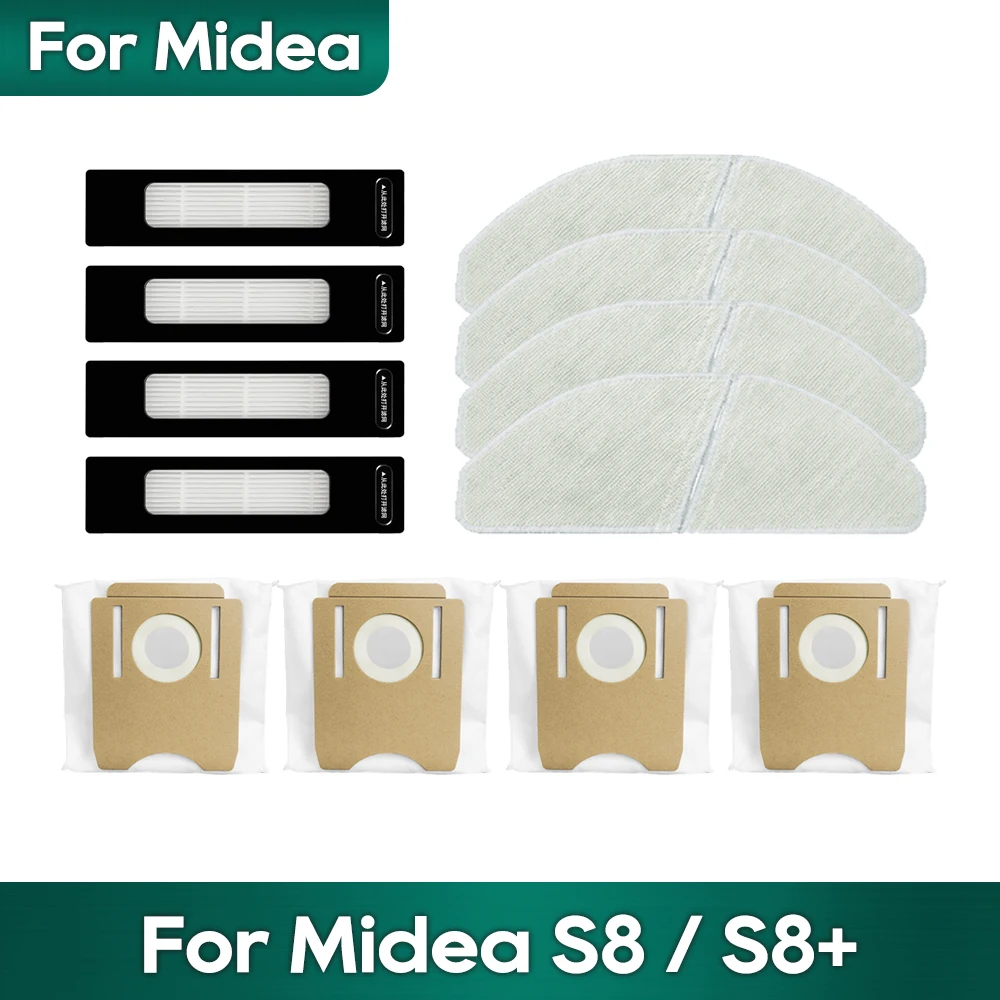 Compatível com Midea s8 s8 Plusclien T24 Peças de Reposição Acessórios Filtro Hepa Pano de Limpeza Limpeza de Poeira Bolsa de Substituição
