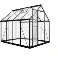 6x7.5 FT Greenhouse, Polycarbonate Greenhouse with Quick Setup Structure and Roof Vent, Aluminum Large Walk-in Greenhouse 1