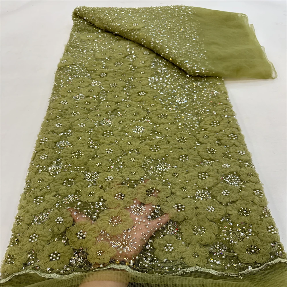 

African High Quality Lace Fabric 2023 French Net Sequins Fabric Sewing Embroidered Lace Tulle Lace Fabric Nigerian Lace R-0390