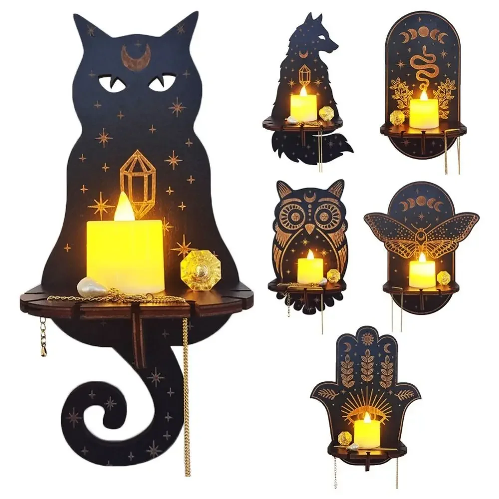 Description Picture 2 of itemNew Crystal Decorative Shelf Wooden Carving Pattern Handicraft Crystal Rack Home Candle Holder Decor Crystal Display Stand Craft