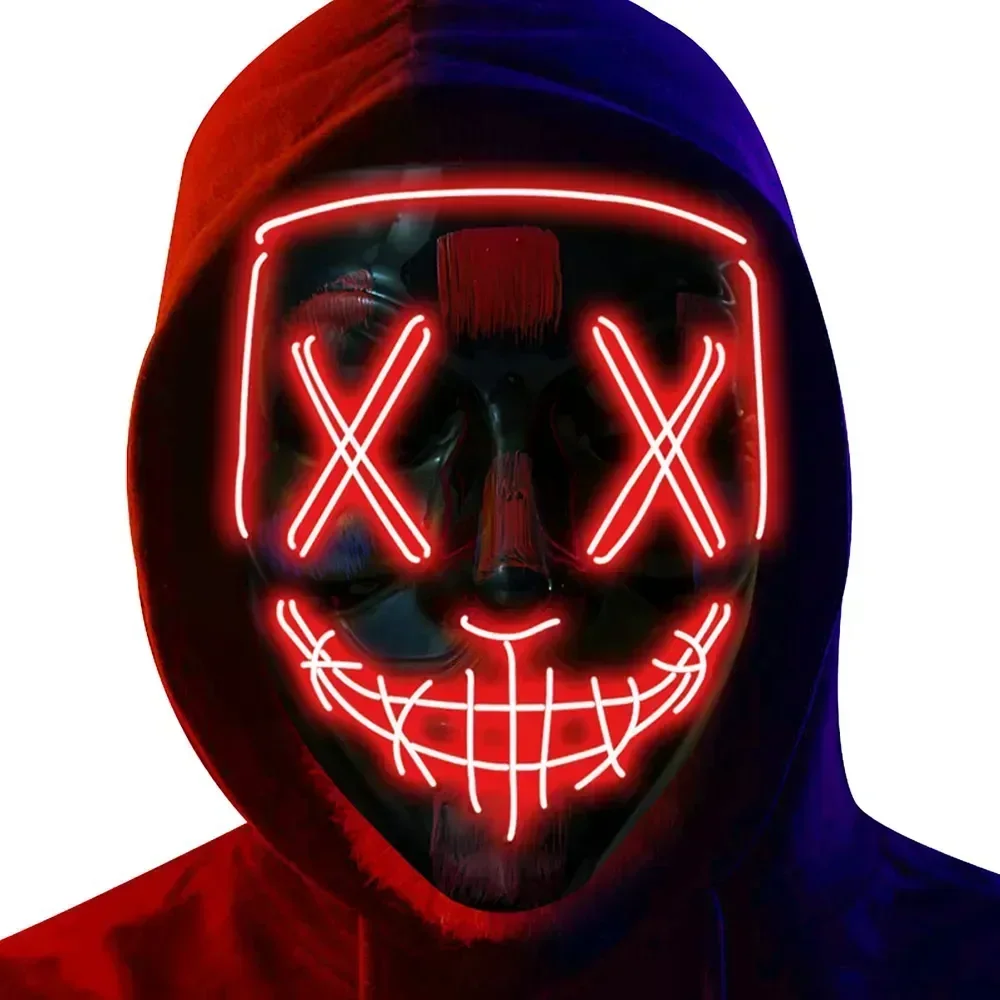 Luminous LED Ghost Face Mask - Colorful Party Nightclub Accessory