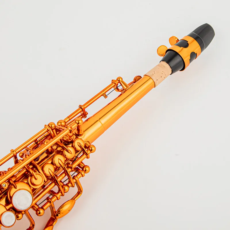 Made in France High Quality Soprano Saxophone B-flat Soprano Sax Mark VI Mouthpiece Reeds Neck Coffee color