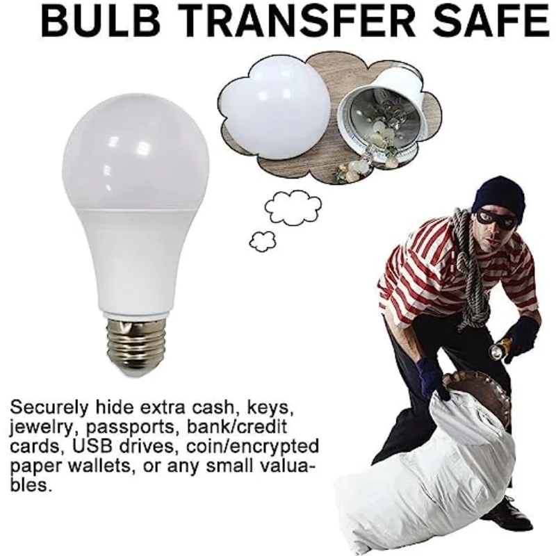 Sight Secret Stash Light Bulb Diversion Safe Home Discreet Storage Container Funny Piggy Bank Toy NOT a Real Light Bulb money saving box piggy bank