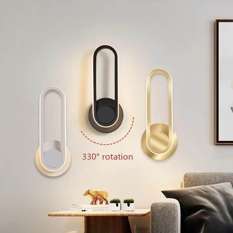 Modern LED Wall Lamp 330&deg; Rotatable Adjustable For Bedroom Bedside Wall Sconce Indoor Home Decoratioan Lighting Fixture Luster
