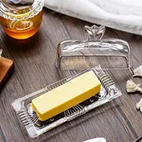 Butter Serving Tray with Cover Glass Butter Dish for Kitchen Parties Wedding 1